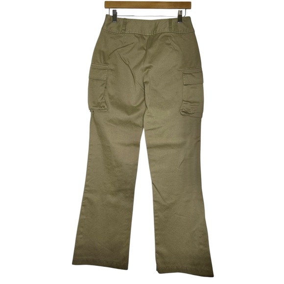 Moda International Cargo Flare Pants Low Rise Khaki Sz 4 TALL 90s Y2K - Picture 8 of 10